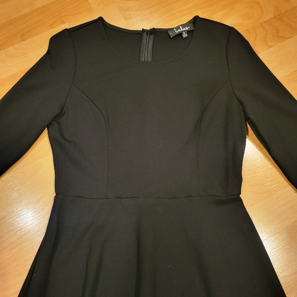 Lulus Cumulonimbus Cloud Black Skater Dress Size Small - Picture 5 of 9
